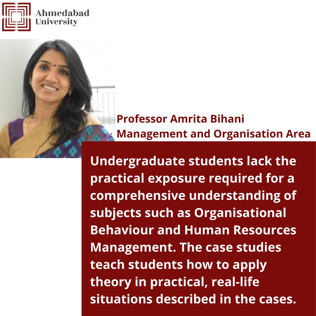 AMSOM_Ahmedabad's tweet image. The #CaseStudyMethod has been integral to the learning pedagogies at AMSOM for student engagement and course teachings. Here are our Professors from AMSOM, #AhmedabadUniversity sharing their appreciation for the use of the #CaseStudyMethod #WorldCaseTeachingDay #AMSOMCaseUnit