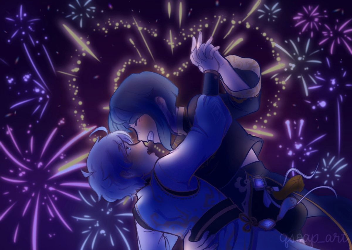 qsoap_art's tweet photo. 🎆happy lantern rite!!🎆

[#原神 #xingyun #chongyun #xingqiu] https://t.co/tsncOI90vo