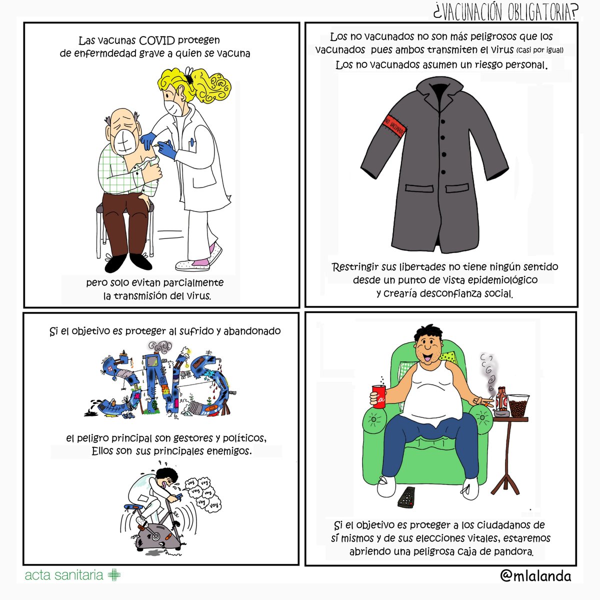Como no me puedo bajar del mundo, me marcho unos días de Twitter 😉 Necesito menos des-información y manipulación
Dejo aquí unas tristes viñetas de las últimas semanas
Hay quien niega el virus y hay quien niega que el virus está siendo utilizado. Uno es más peligroso que el otro