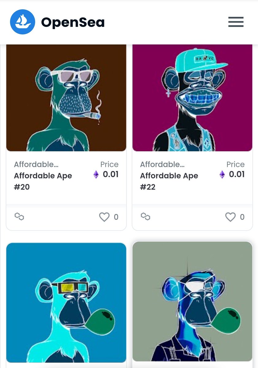 SpacedOutFrens's tweet photo. Sending out some AffordableApes to random people today, drop your $ETH wallet below for a chance.
Likes and retweets appreciated.

#NTF #NFTGiveaway https://t.co/y9lYdm4xnD
