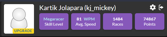 codingmickey's tweet photo. At last, got to Megaracer in @typeracer 🥳🥳🥳
#typing #typeracer https://t.co/qZH1Z4FOwQ