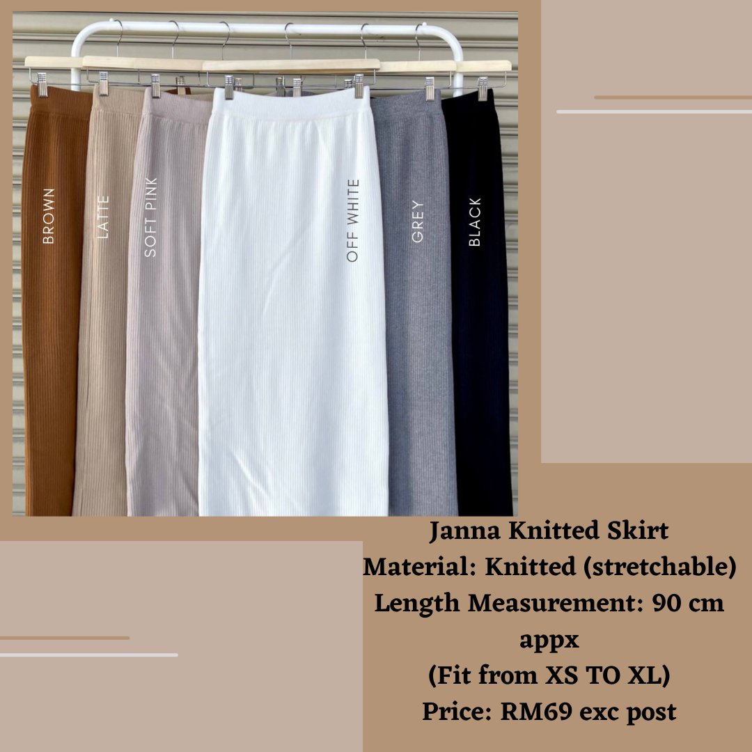 anayrastore_'s tweet photo. Teringin nak try style baru?here some ideas! elegant plus look professional gituw😆
Janna Knitted Skirt

Material: Knitted (stretchable)
Length Measurement: 90 cm appx
(Fit from XS TO XL)

Price: RM69 exc post https://t.co/weneqYRbuS
