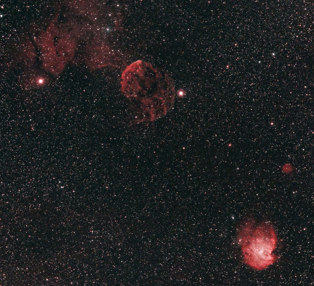 jzhnutz's tweet photo. A Jellyfish & a Monkey Head (IC443 & NGC2174) across #Gemini & #Orion - Radian Raptor 61, Canon EOS Ra & L-eNhanced filter - https://t.co/0yWkFuVRxv #astronomy #Astrophotography #jellyfish #monkeyhead #Nebula #photograph #CanonFavPic https://t.co/GF4vSja08U