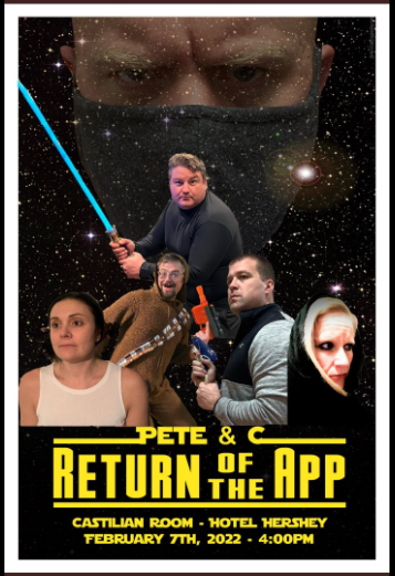 holliewood24's tweet photo. Come watch the funniest Ts in PA put the ED in Jedi @peteandc !

Where: Hershey Hotel (yes...it WILL be worth the trip)
When: Monday @ 4 (you'll be back in time for dinner)

Not sure if you can make it...do you really want to miss an hour with @mrmacer? 
#disturbanceintheforce https://t.co/3QRzl4fd2d