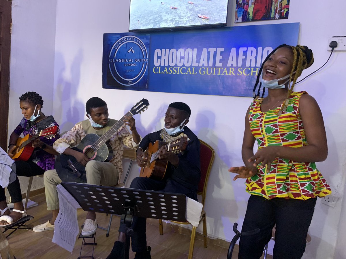 ConEspLagos's tweet photo. A fabulous concert organised by the Chocolate Africa #classicalguitar Society of #Nigeria. Congratulations @adegoketaiwo135 for inspiring so many people. You have our full support! 🇪🇸 https://t.co/9GHYUyGsAP