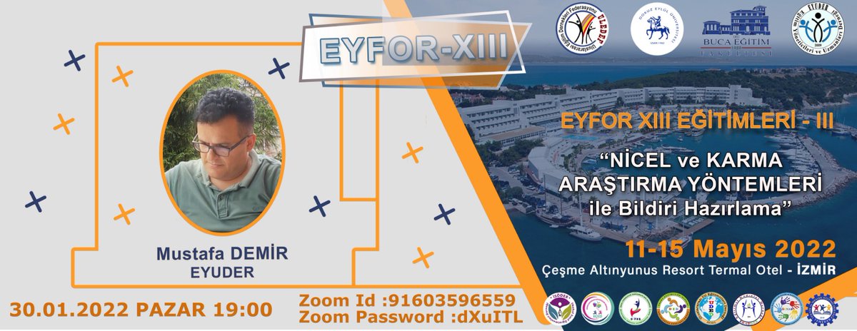 uledef's tweet photo. DAVETLİSİNİZ👇
EYFOR XIII Bildiri Hazırlama-Nicel Ve Karma Araştırma Yöntemleri

 30.01.2022 Pazar Saat:19:00 

https://t.co/b7VMMp8Ror

Zoom Id :91603596559
Zoom Password :dXuITL https://t.co/jYzkhVsA1S