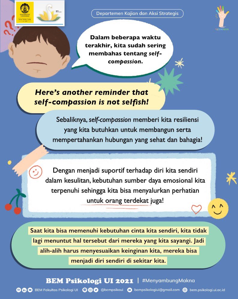 uisehatmental's tweet photo. [Diterima Karena Terlebih Dahulu Menerima Diri Sendiri]

Siapa di sini yang ingin punya hubungan dekat dengan orang lain, namun seringkali gagal? Boleh jadi, ketidakdekatanmu dengan diri sendiri, menjadi salah satu penyebabnya! Apa maksudnya sih?

#BefriendYourself
#UISehatMental https://t.co/FBAWrwZadP