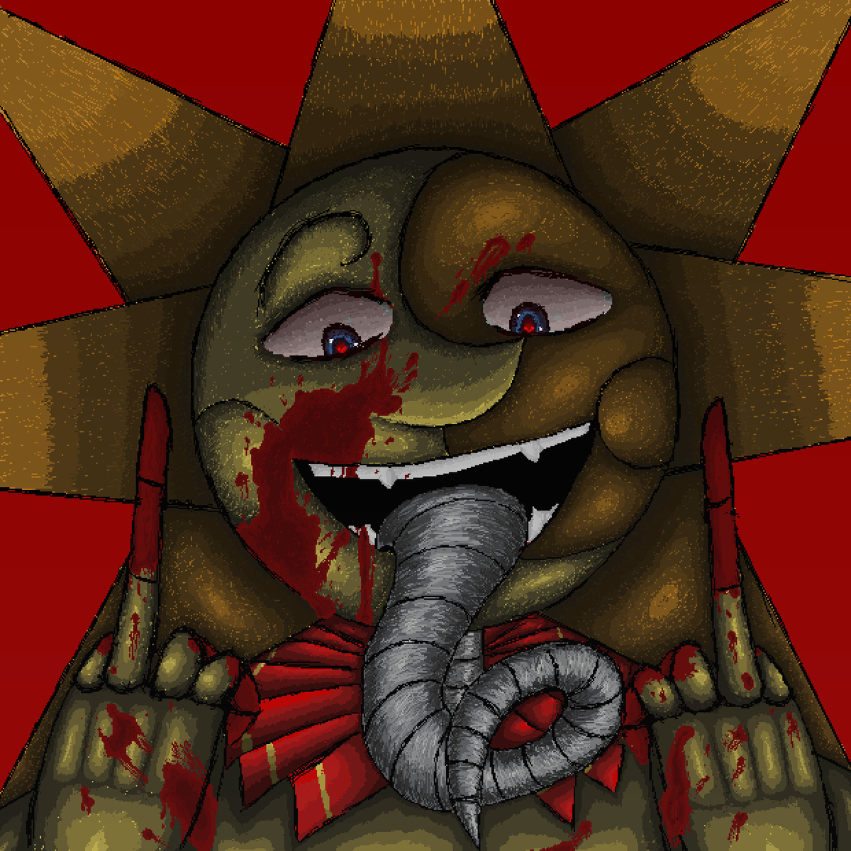 LaazyDumpling's tweet photo. Солнце стал яндере
#fnafsecuritybreach #FNAF9 #sundrop #sunnydrop #art #pixelart #fnafsb #fnafsundrop https://t.co/m8MSeQGtcJ