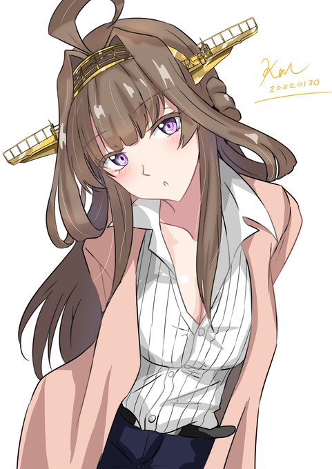 2年ちょい前、ワンドロで初めて金剛描いた時と同じようなポーズで笑った
手間省きたい時は手を後ろに回すのは今も変わらんな、、、、

金剛「姑息デースw」 