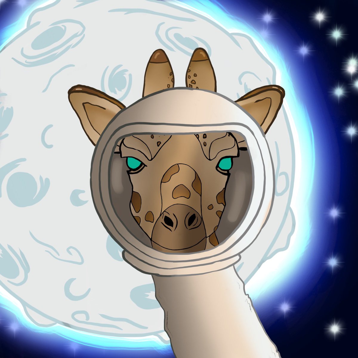 Tinywin_'s tweet photo. New Nft, the Giraffe Musk !               One step for the giraffe 👩🏼‍🚀 @elonmusk @SpaceX #NFTCommmunity #NFTs #nftcollector https://t.co/HGOTm5lulW