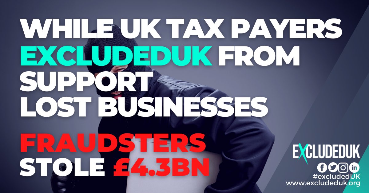 #ExcludedUK received no parity of Covid financial report as @RishiSunak accused us of being fraudsters and that ‘the system’ was not able to calculate our tax…when all along real fraudsters were stealing our share! It’s not too late to put it right… well, it is for some 😔