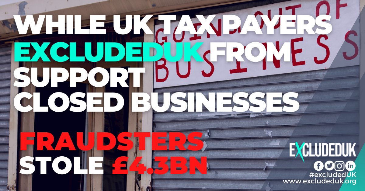 #ExcludedUK received no parity of Covid financial report as @RishiSunak accused us of being fraudsters and that ‘the system’ was not able to calculate our tax…when all along real fraudsters were stealing our share! It’s not too late to put it right… well, it is for some 😔