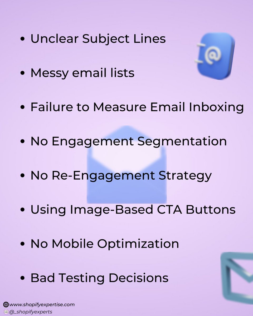 _shopifyexperts's tweet image. Email 📧marketing mistakes that&apos;s everyone should avoid❌
#emailmarketing