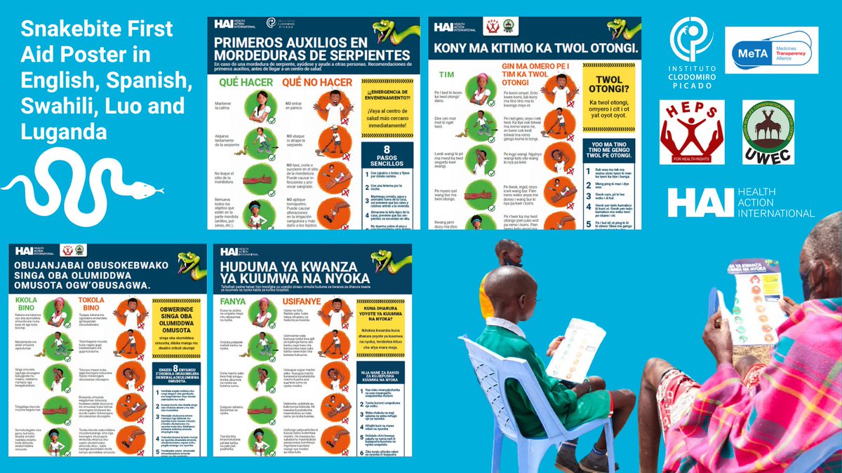 A key demand by <a href="/WHO/">World Health Organization (WHO)</a> for #WorldNTDDay is that everyone should have access to information on how to prevent &amp; treat #NTDs. We couldn't agree more! Download your free copy of the #snakebite🐍first aid poster in English, Spanish, Swahili, Luo, or Luganda at haiweb.org/what-we-do/our…