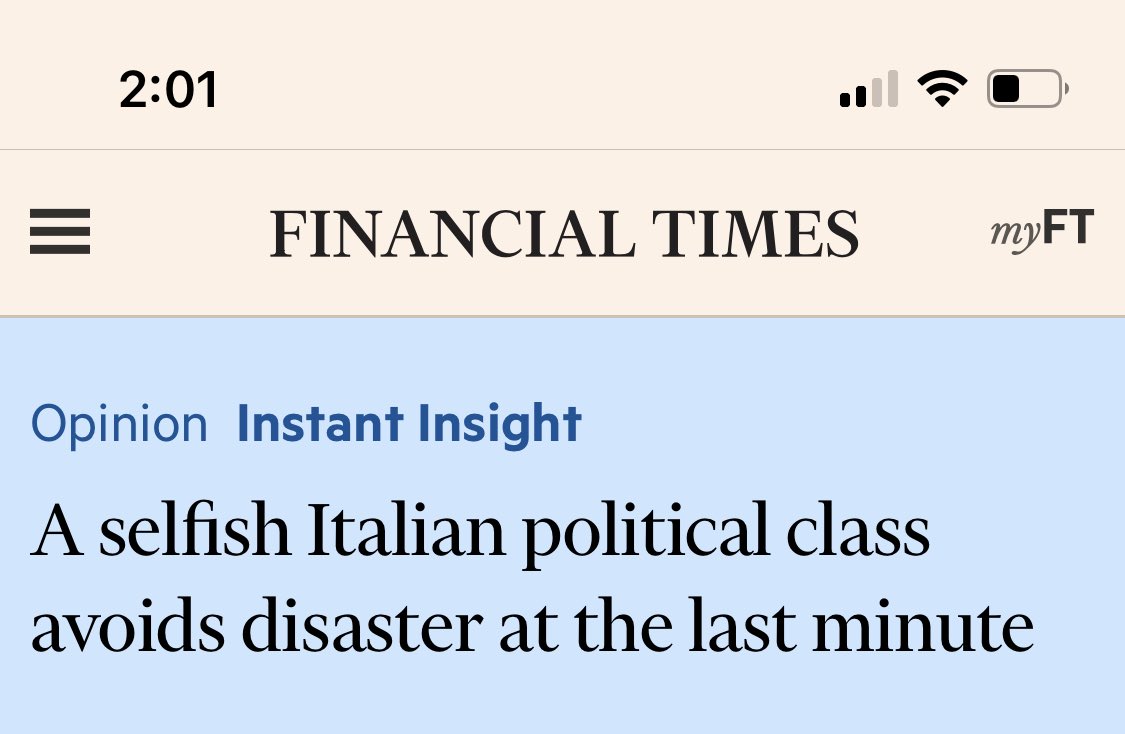 The last 20, maybe 30 years of Italian politics in one line