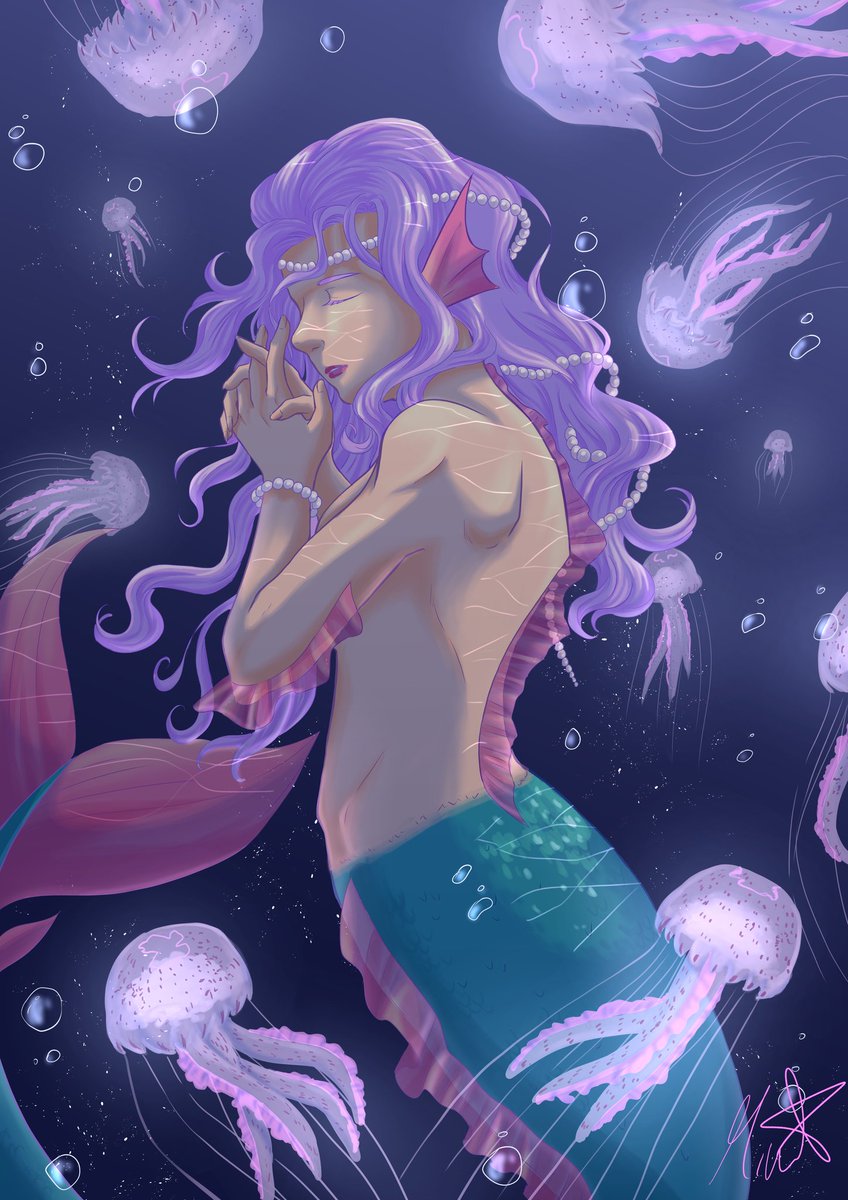 SailorJaco's tweet photo. Jellyfish 🌸
Had an hard time with an art block. I'm glad I could finish this.

#manga #mangaart #mangadrawing #art #drawing #mermaid #jellyfish #mangagirl #deepwater #underwater #dark #glow #bioluminescence #fantasy #light #shining #glowing https://t.co/h4XnjkMTBL