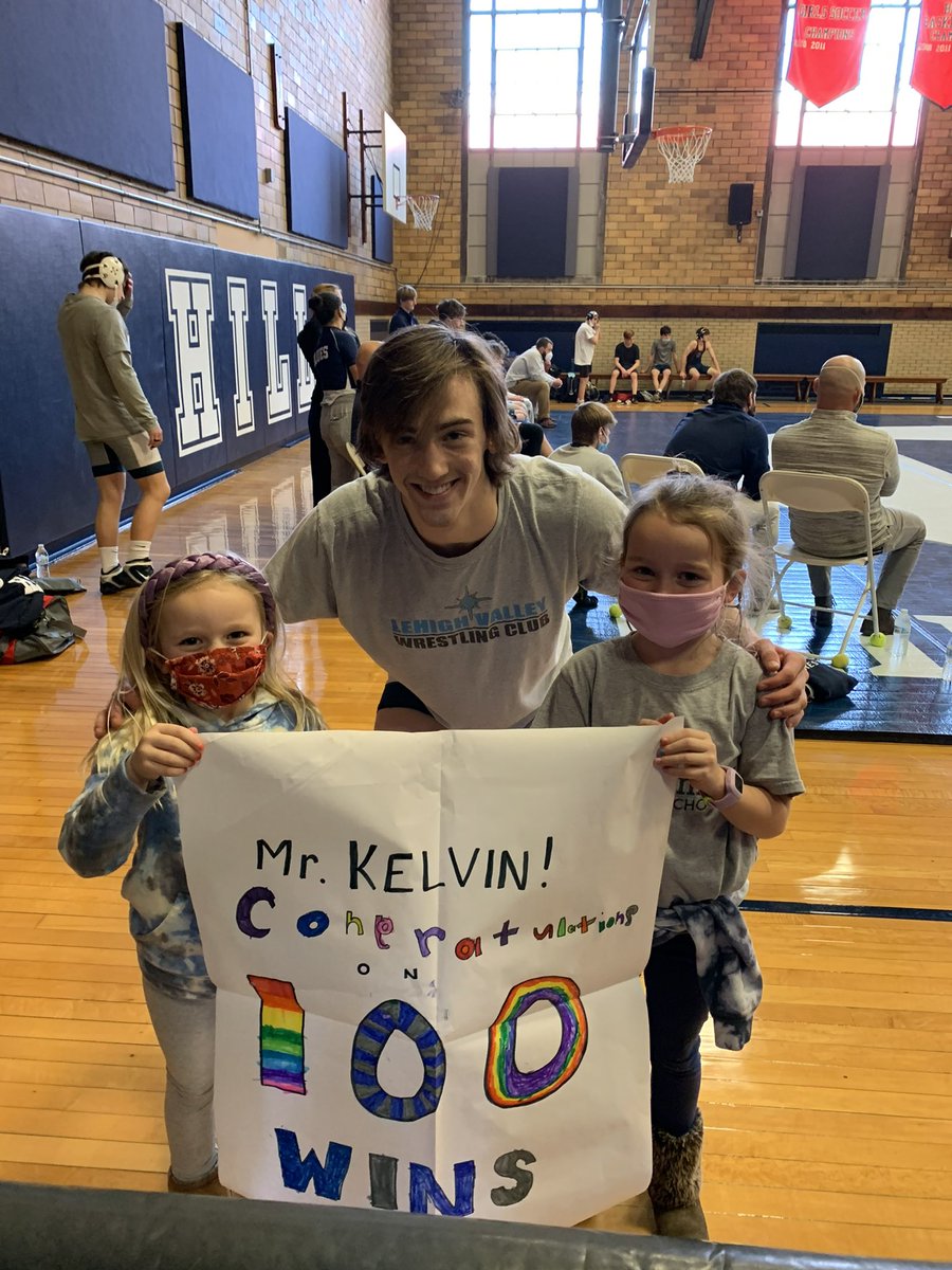 DHoff_dissident's tweet photo. Congratulations to Mr. Kelvin on his 100th win!! Pretty impressive feat considering we didn’t have a season last year. The best is yet to come. @LehighWrestling @wrestling_hill #GoHill https://t.co/JhpGeMqtxu