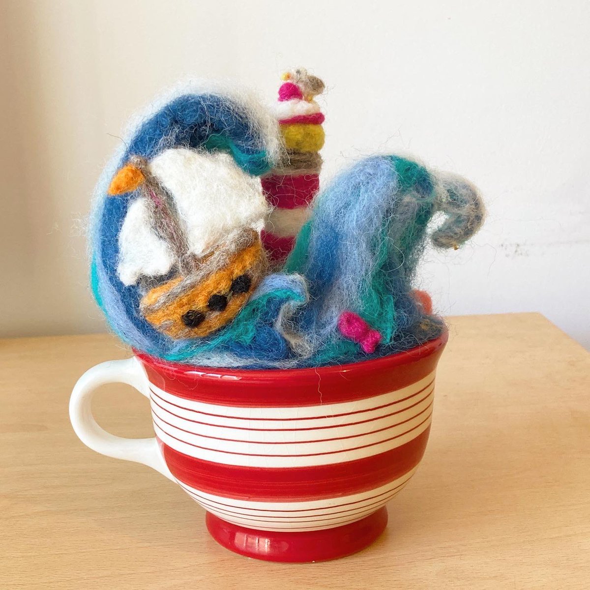 DaniedmundsDani's tweet image. I hope my mum didn’t want her tea cup back when I asked if I could “borrow” it… #StormInATeacup #needlefelting