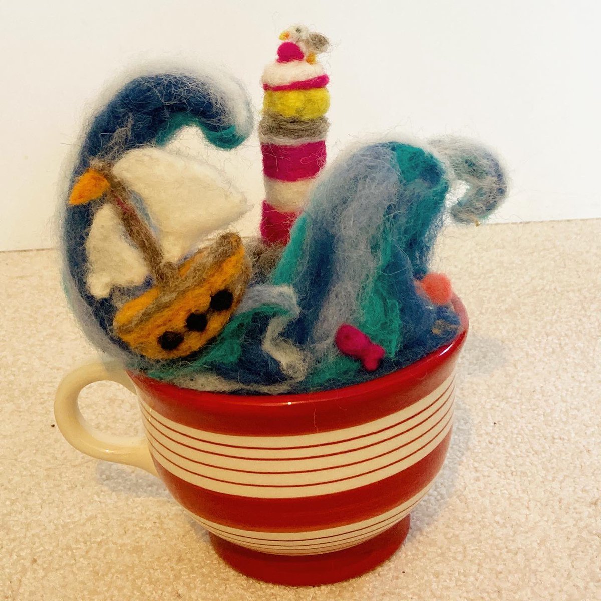 DaniedmundsDani's tweet image. I hope my mum didn’t want her tea cup back when I asked if I could “borrow” it… #StormInATeacup #needlefelting