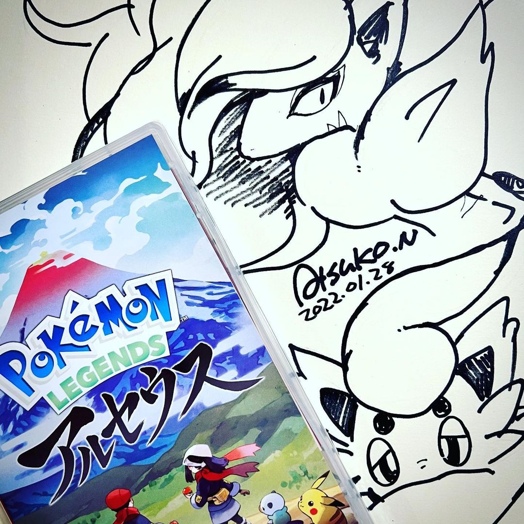 El_Aleph87's tweet photo. Drawing of Hisuian Zorua and Zoroark by Japanese graphic artist Atsuko Nishida. She designed them and their original forms. #PokemonDesigners

Added an updated picture of all the known Pokémon she has created so far. She is the only designer who has worked on every generation. https://t.co/VAoU1cz9GX