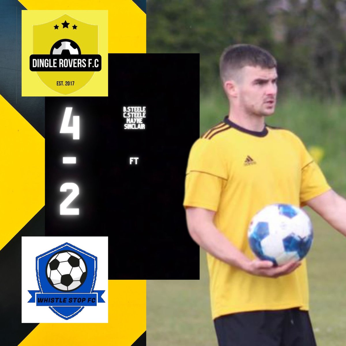 Big 3 points today Vs @whistlestop_fc as our pair of brothers Steele the show. #VivaLaDingle 💛