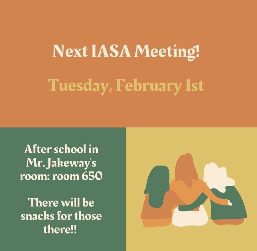 Next IASA meeting this Tuesday!! There will be food + Republic day discussion 🤩