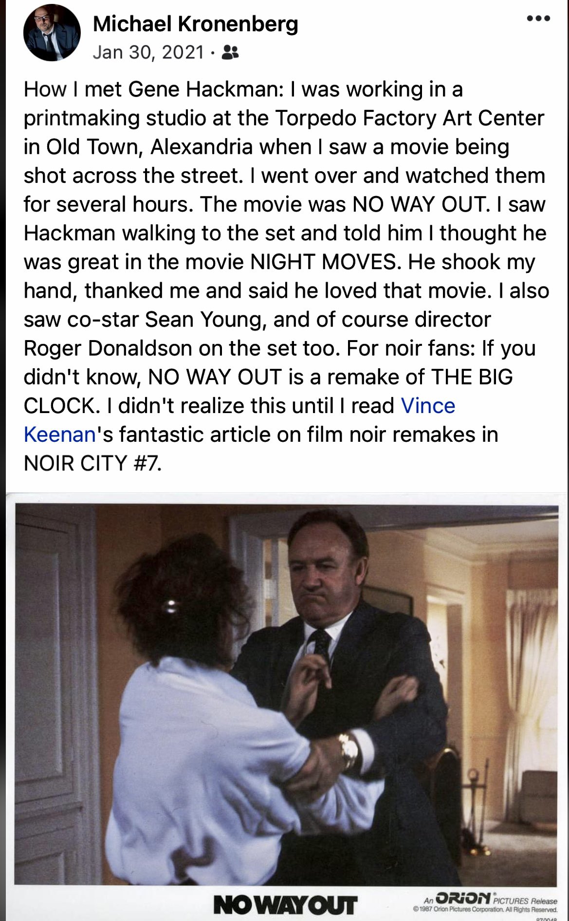 How I met Gene Hackman and Happy Birthday,  
