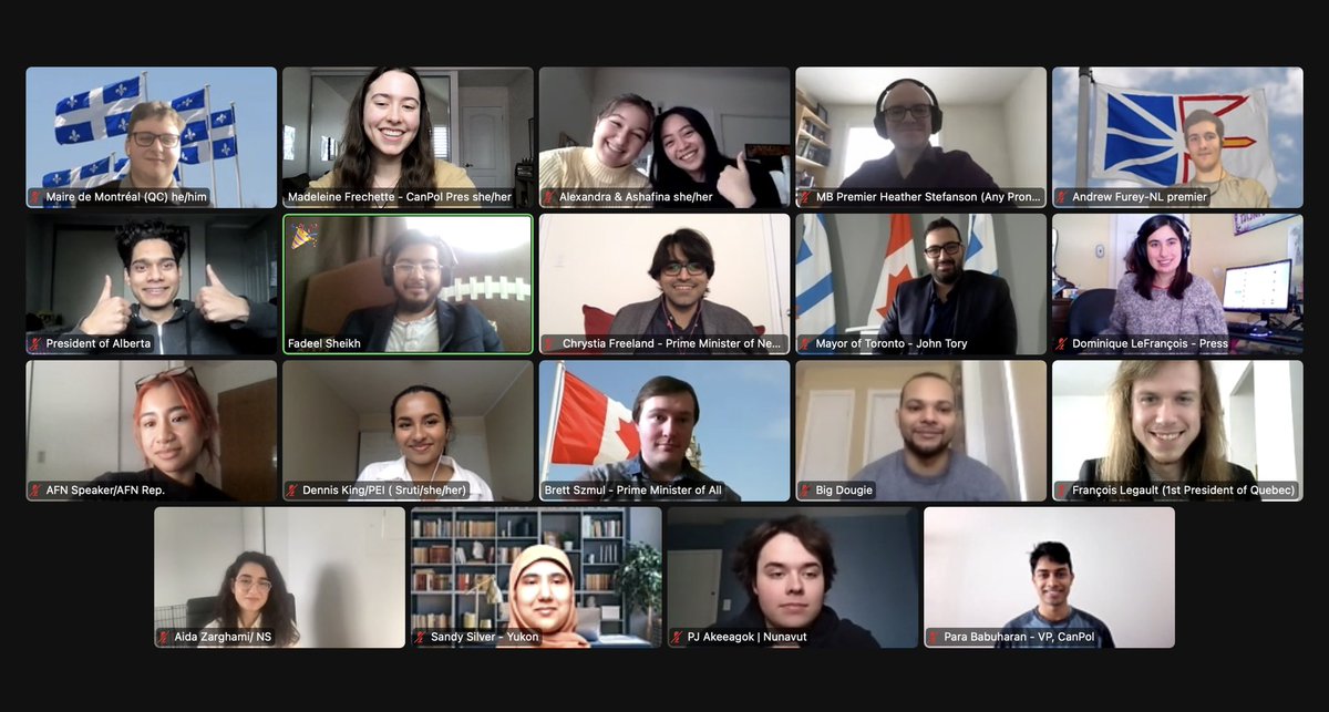 uoftcanpol's tweet photo. That’s a wrap! 🥳 Our 2022 First Ministers Conference Simulation is officially over. It was so much fun getting to know everyone and debating Canadian politics resolutions with you all!

We’re so thankful to all the participants who came out! https://t.co/KS7Th6CZcT