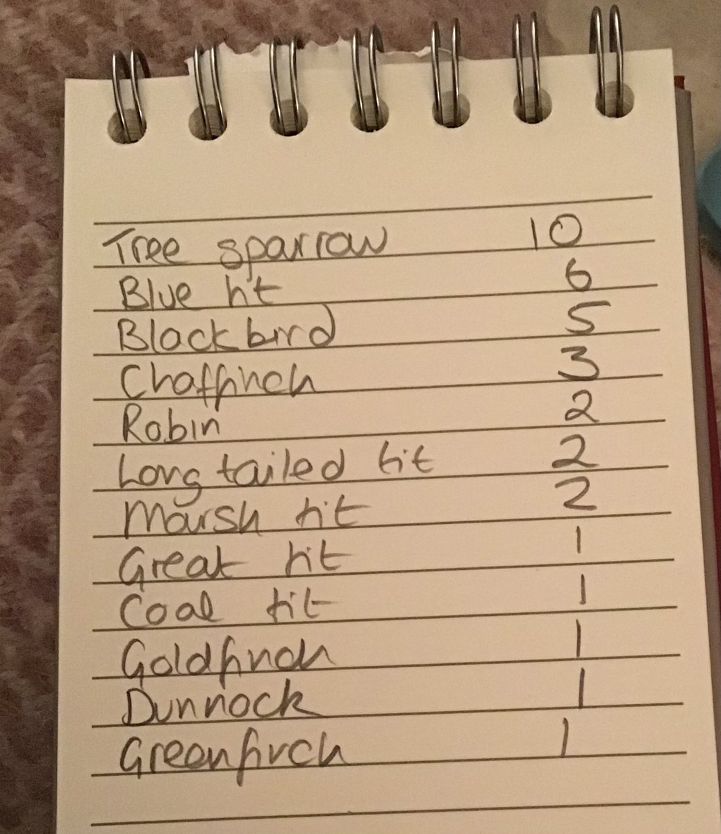 Bit of a quiet #RSPBBiggardenBirdwatch today but tree sparrows leading the way again. Where did all the goldfinches go? They are normally in double figures. #BigGardenBirdWatch2022