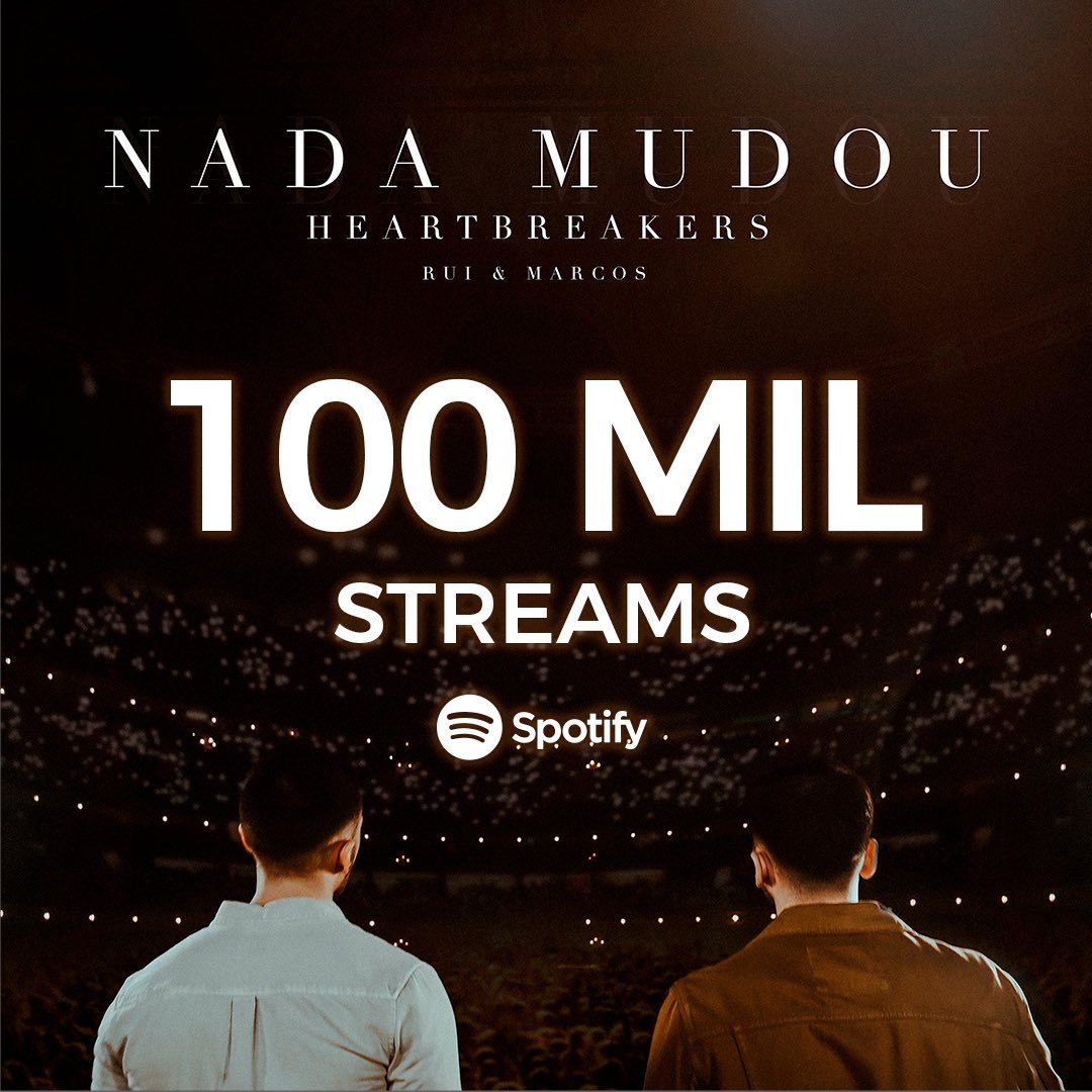HeartbreakersRM's tweet photo. Em menos de 2 meses chegamos aos 100 Mil Streams no @Spotify 💚
Vocês são os maiores 🙌
#heartbreakersrm #nadamudou #100K #spotify
Heartbreakers Rui & Marcos https://t.co/C27WfuObYI