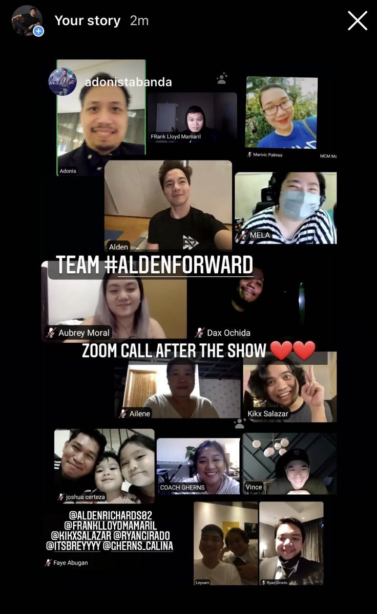 zoom call after the show! #ALDENForwARd #ForwARdDocuConcert #ALDENRichards