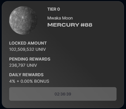 MonkeyDAskeladd's tweet image. 100M Locked Amount to sell - Negociable. #Univ #Univfork #AVAX #UNIVERSE