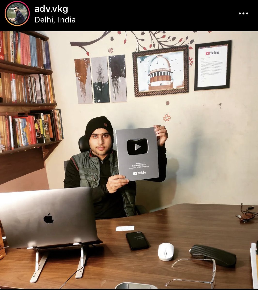 adv_vkg's tweet photo. Silver Play Button Award By YouTube. Let's Spread Legal Awareness Together. Jai Hind #thelegalindian https://t.co/RTwCOKWcZP