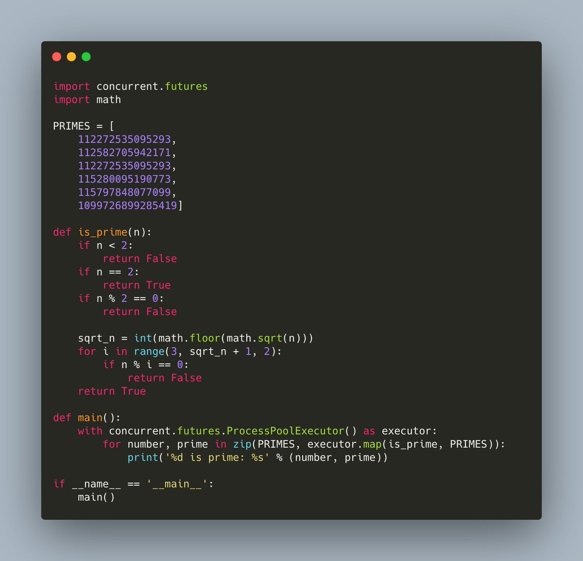 driscollis's tweet image. Here is one way to create a process pool in #Python using the `concurrent.futures` library
