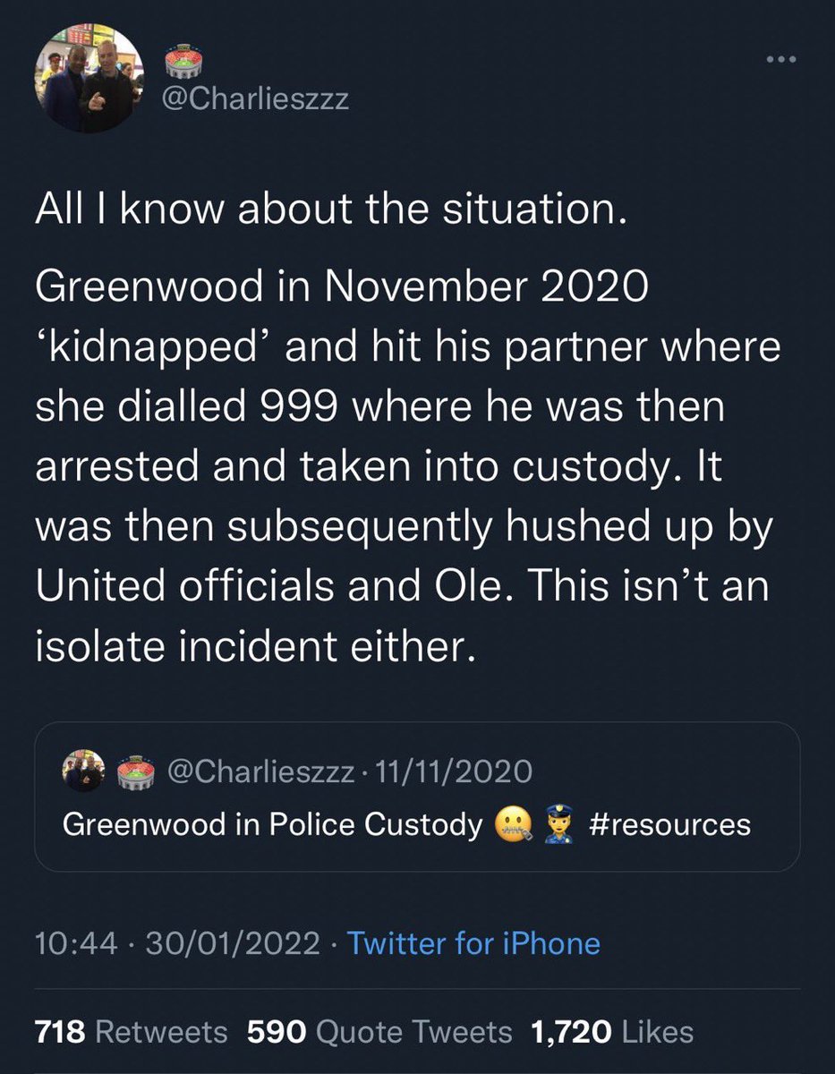 GabrielShamu's tweet photo. Seems as if Mason Greenwood had been abusing Harriet Robson since 2020 &amp; Manchester United covered it up 🤬 https://t.co/JvgMBZPZve