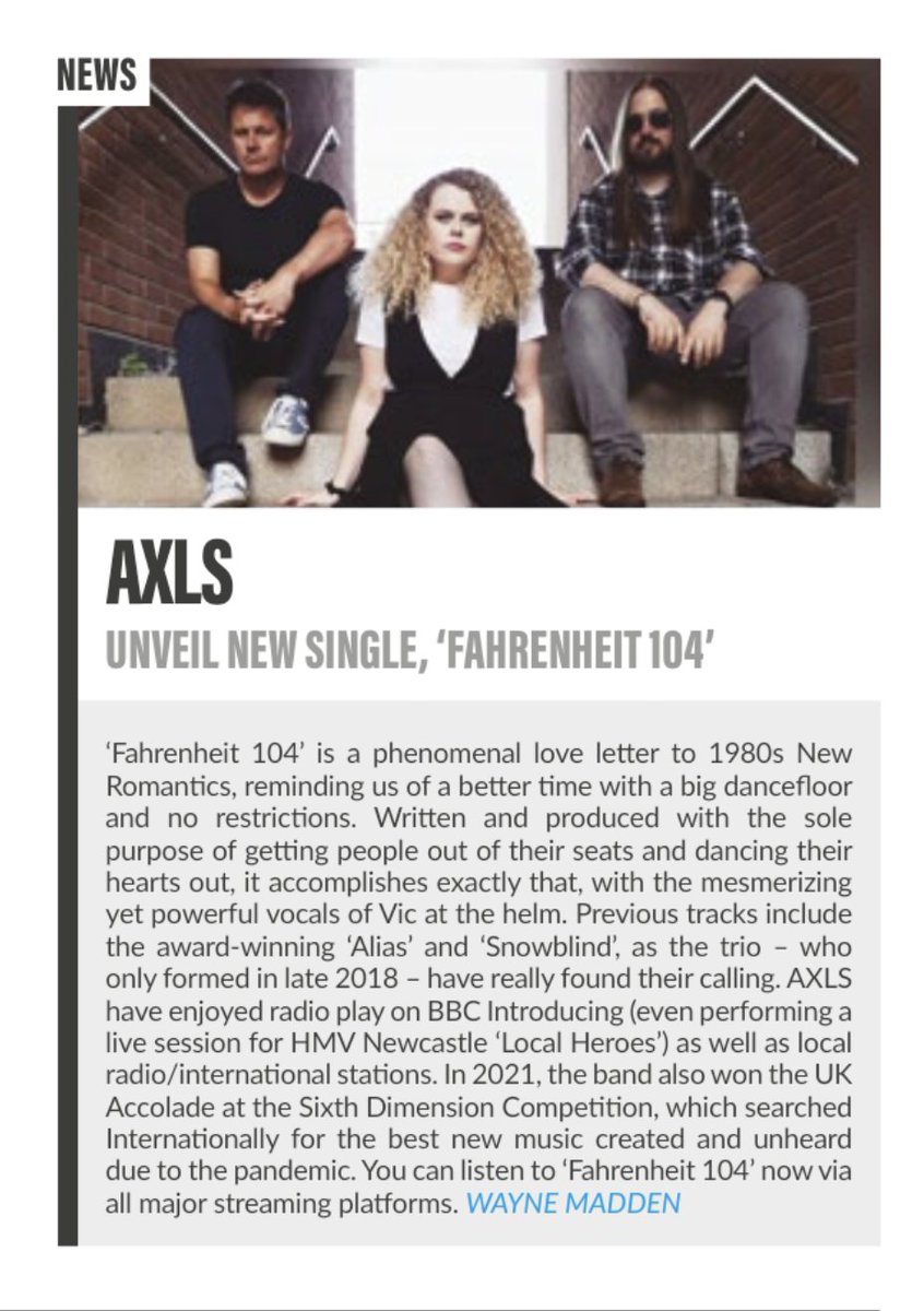 Thank you <a href="/nevolume/">NE Volume</a> for this amazing review of our upcoming single 'Fahrenheit 104'! 🙏

It will be out NEXT WEEK, 03.02.22! 

Follow us on Spotify to get it in your release radar: open.spotify.com/artist/4lfvvxJ…

Read the full issue here: nevolume.co.uk/magazine/issue…