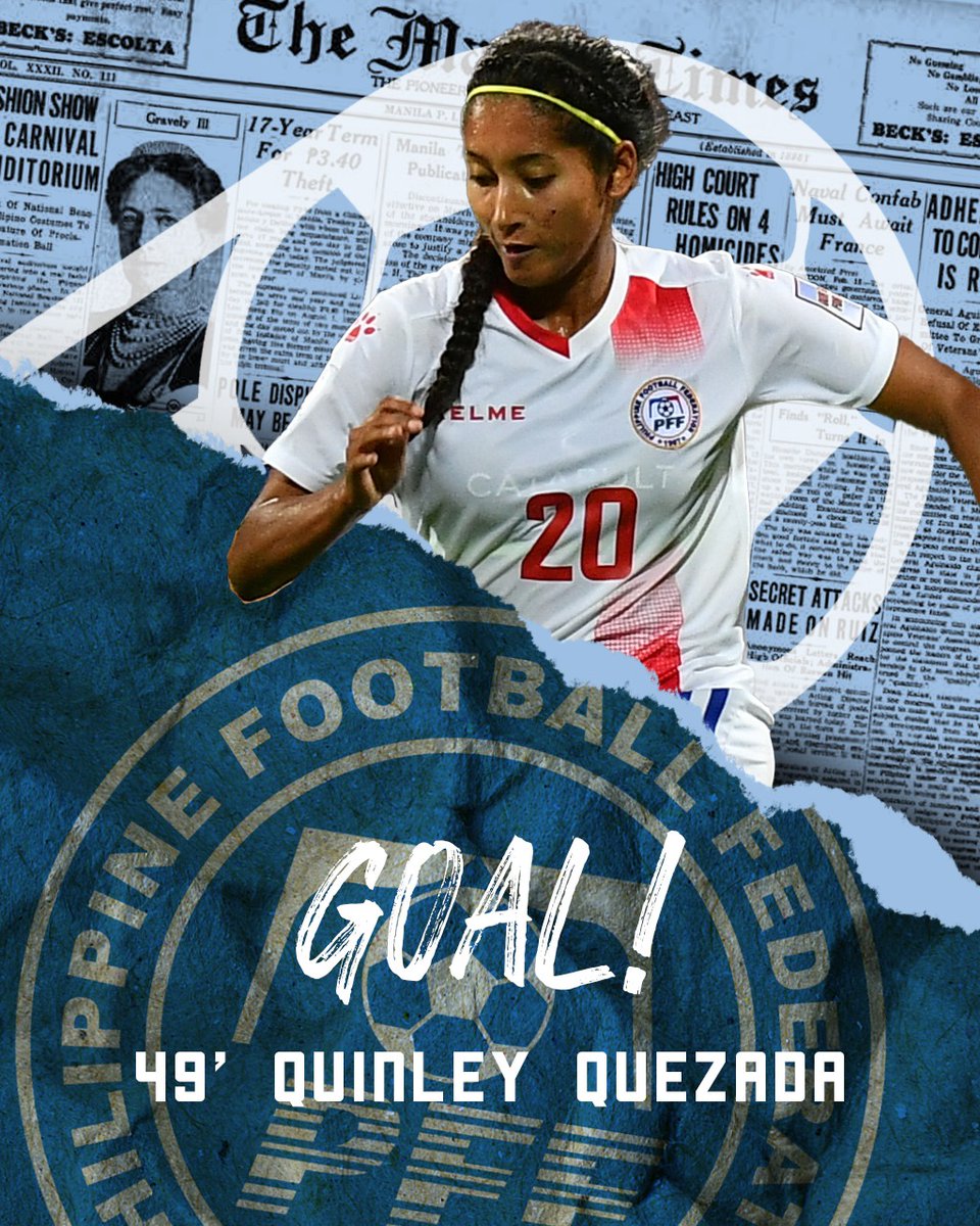 ESBFPH's tweet photo. GOAL! Quinley Quezada puts the @PilipinasWNFT ahead with a great effort!

#PHIWNT #WAC2022 #ParaSaBayan #LabanFilipinas #rememberthegoal #EatSleepBreatheFootball https://t.co/P9SeaBfdQW