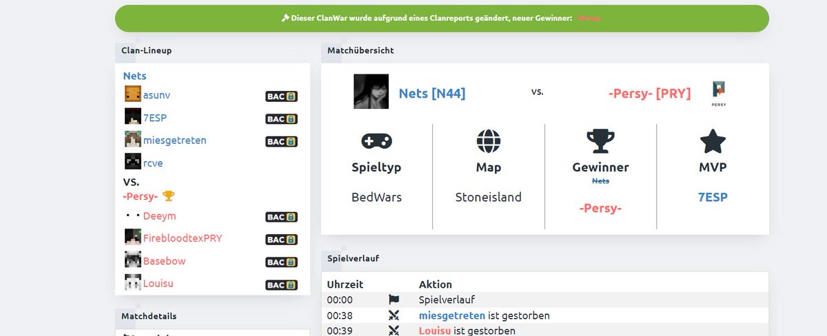 Der Clan Nets [N44] wurde gesperrt!
Spieler rcve wurde gebannt.
