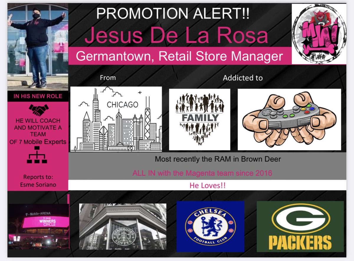 I could not be more excited to announce another promotion here in Milwaukee.  Join me in congratulating @TheJesusTMo on his promotion to RSM at our Germantown location. Stay tuned to his #MidwestMagic story!!!  He is going to give ya a reason to #LookUp as #TheNorthNeverSleeps 🦉