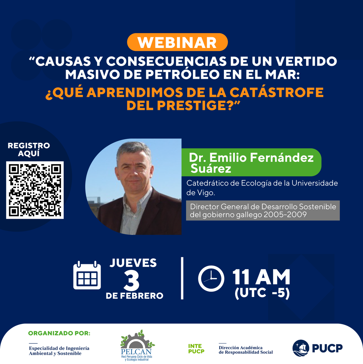 🌐#Webinar | Lessons and recommendations from  #ThePrestige disaster🚢, in which the tank ship had #OilSpill in front of coast of Galicia (NW Spain)
 🗓️Thurs. 3rd⏰11am(UTC -5) 
✍️register at🔗bit.ly/CCVMPM