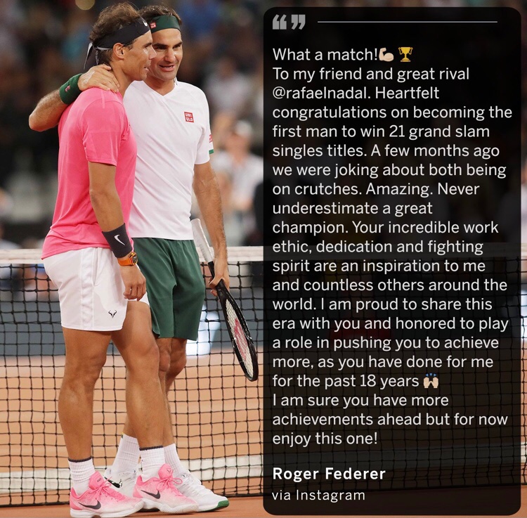 ynad_hsunahd's tweet photo. Game recognises Game..
#Fedal #AusOpen https://t.co/NYfJ2yIgt4