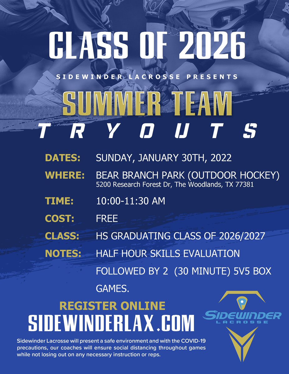 Today! 
All welcome to try out!🥍
Bear Branch outdoor hockey rink.