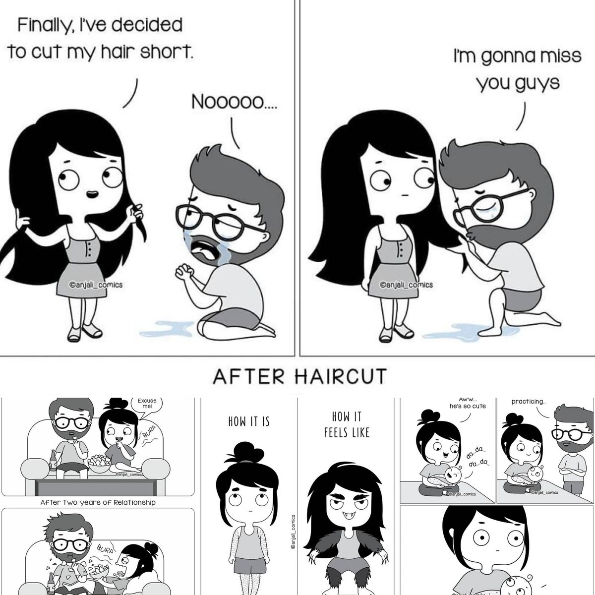 WithMyLadies1's tweet photo. artist anjali srivastava designed these funny illustrations that every couple that lives together will completely relate to.
