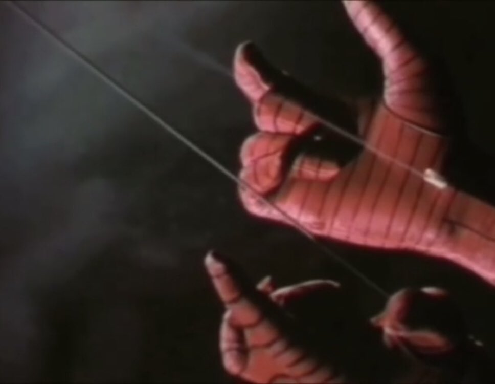 A look at the suit in the 1980s fan film, Viva Spider-Man. As you can see, it’s very faithful to the suit you see in the 60s series down to not having web patterns on the body and the 6 legged spider logos.