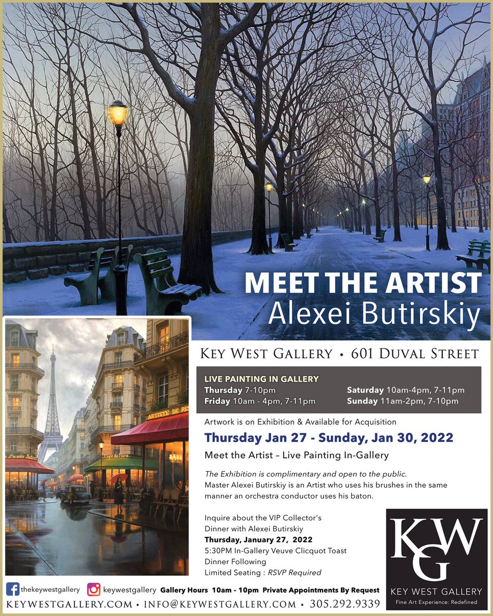 KeyWestGallery's tweet photo. SEE YOU TODAY.  @ALEXEIBUTIRSKIY https://t.co/XyKodBzffN
