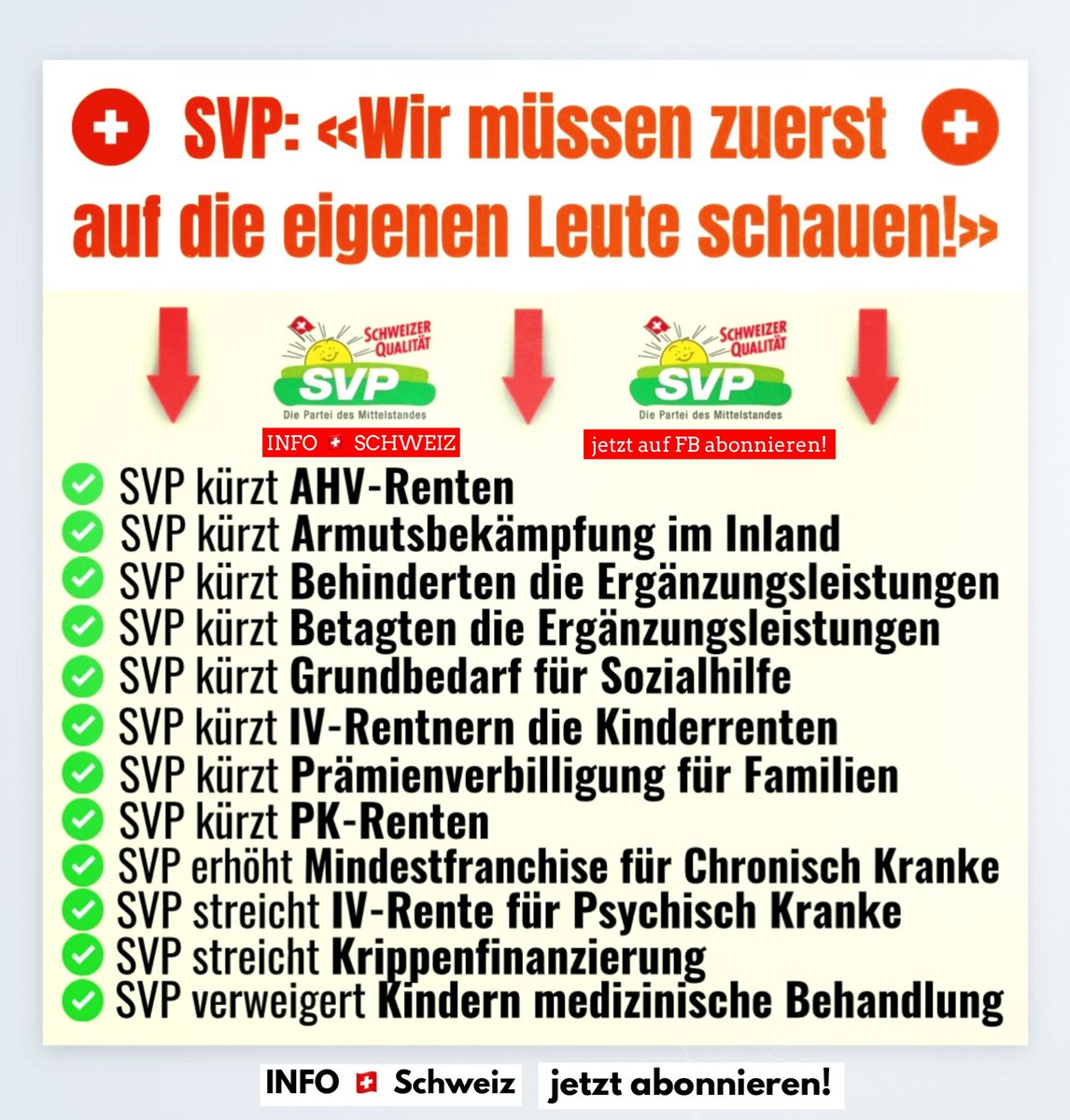 InfoSchweiz's tweet image. #SVP: «Schweizer zuerst!» ⬇️