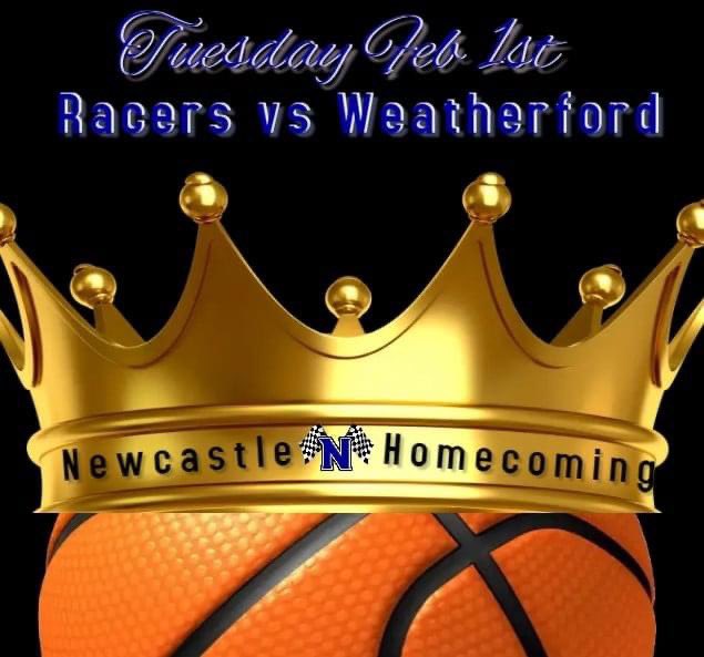 Racer Homecoming vs Weatherford Tuesday night, Feb 1st.  <a href="/PeytonJones45/">Peyton Jones</a> <a href="/nhs_racers/">NHS Racers</a> @GbbNewcastle <a href="/racerathletes/">Newcastle Athletics</a> <a href="/_PIT_CREW/">THE PIT</a> @CoachBizReAdY <a href="/nallen515/">Mike Allen</a> <a href="/QuentinBlue5/">Quentin Blue</a> <a href="/JE_Basketball2/">Jon Ellis Basketball</a> @NXTPROHoopsOK <a href="/HSVarsity/">HSVarsity from The Oklahoman</a> <a href="/MattReynolds___/">Matt Reynolds</a>