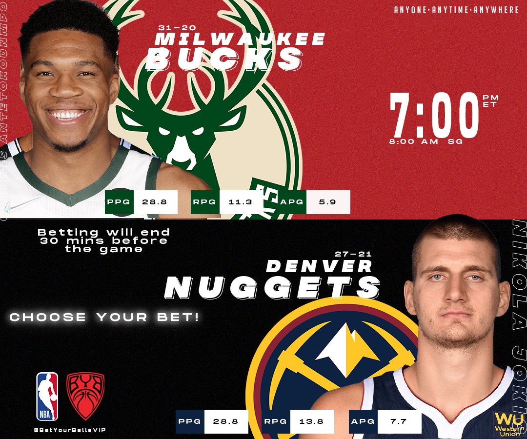 BetYourBallsVIP's tweet photo. Tomorrow match up!
The TOP TWO MVP Candidate will go head-to-head. Bucks vs Nuggets!

CHOOSE YOUR BET!

How to join:
https://t.co/2Wju2LNp9W

#BYBapp #BetYourBalls #BYBGems #newcoin #altcoins #bscgem #defi #crypto #nba #MILvsDEN https://t.co/fBp6lyips1