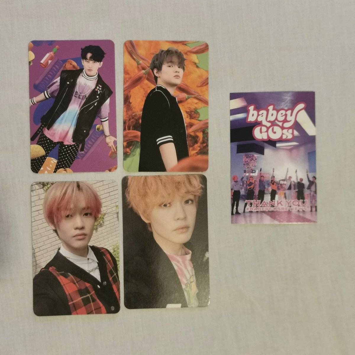 babeygos's tweet photo. #babeygosstock - nct dream hot sauce hello future pcs

album pcs - £6.50
ar clip card / cafe 7 dream card / agent card - £4
chenle kihno - £13
(i have multiple of some cards that are not pictured!)

prices before shipping, negotiable!

based in UK shipping ww https://t.co/NV8TjUTcwc