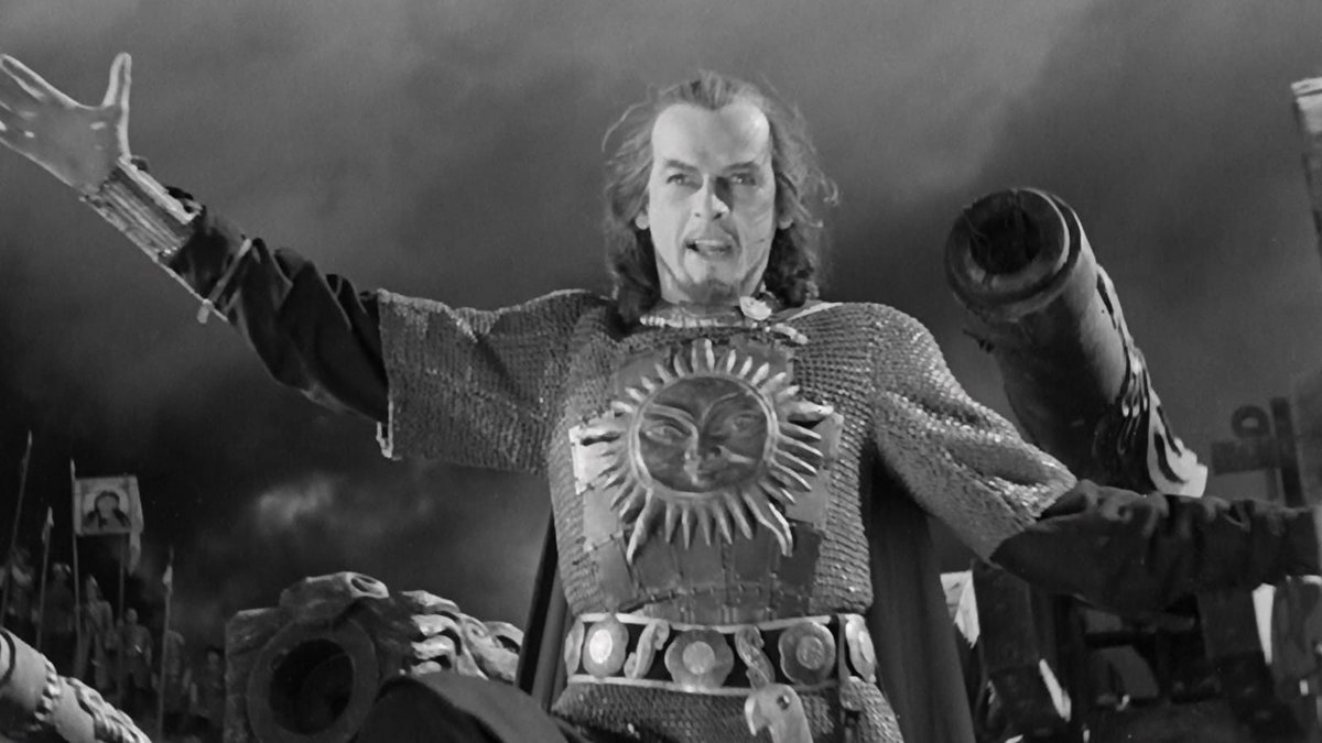 MovingImageNYC's tweet image. Cinema founding father Sergei Eisenstein’s final completed works form an historical diptych unprecedented in scale and visual audacity. IVAN THE TERRIBLE, PARTS I &amp;amp; II screen in #35mm next SUN (2/6). #SeeItBig 🎟️: movingimage.us/event/ivan-the…